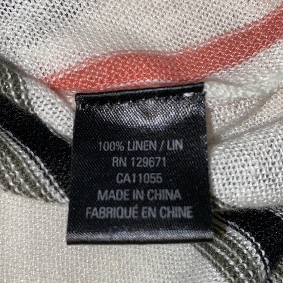 360 Sweater Bodhi Baja Striped linen Hoodie in White & Army women’s XS - Picture 10 of 11